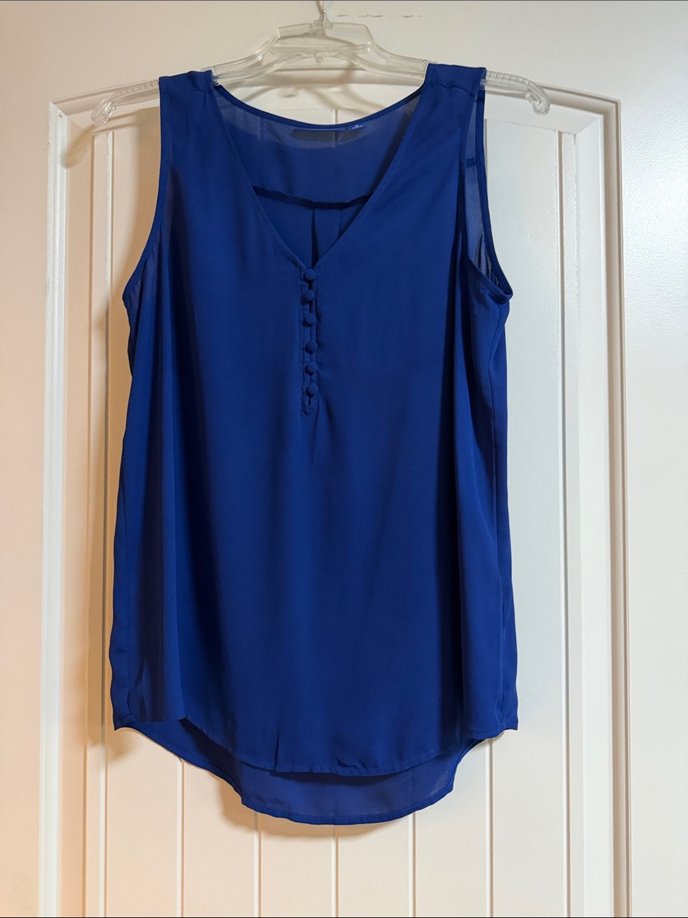 Apt. 9 Royal Blue Sleeveless V-Neck Button-Front Camisole